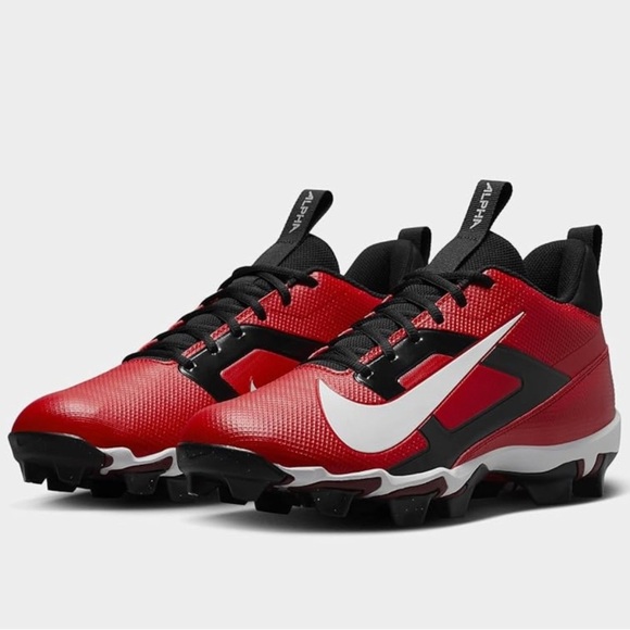 Nike Men’s Alpha Menace 4 Shark Cleats Red Black Size 11.5 - Picture 5 of 9